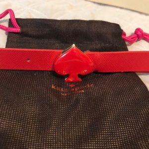 kate spade ♠️ red leather belt NWT